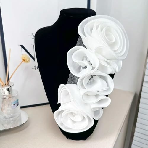 2 stücke 3D Blumendekoration DIY Nähen Applique Gefaltet Handgemachte Blume Patch Brust Blume Kleid Zubehör von DFLINGA
