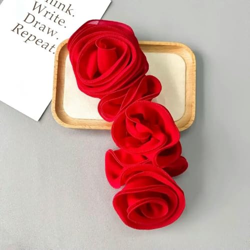 2 stücke 3D Blumendekoration DIY Nähen Applique Gefaltet Handgemachte Blume Patch Brust Blume Kleid Zubehör von DFLINGA