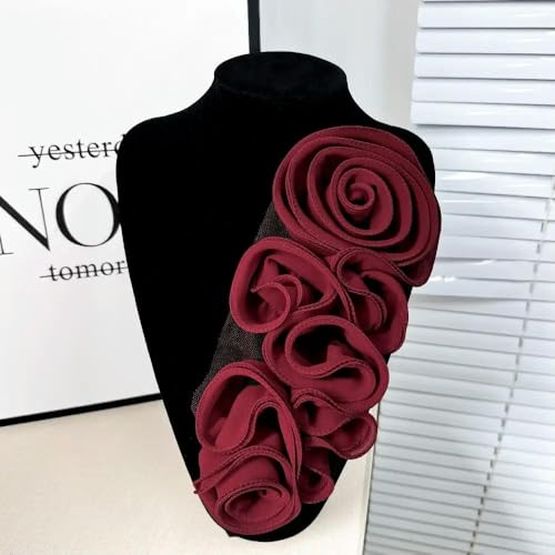 2 stücke 3D Blumendekoration DIY Nähen Applique Gefaltet Handgemachte Blume Patch Brust Blume Kleid Zubehör von DFLINGA
