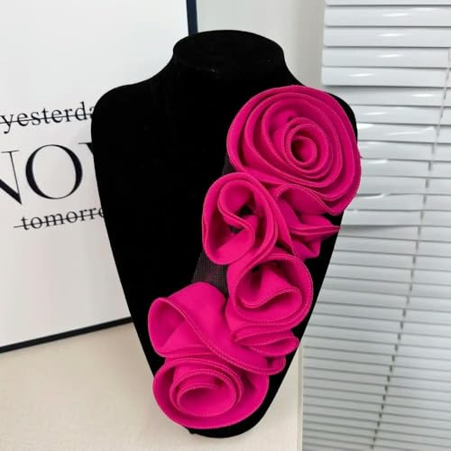 2 stücke 3D Blumendekoration DIY Nähen Applique Gefaltet Handgemachte Blume Patch Brust Blume Kleid Zubehör von DFLINGA