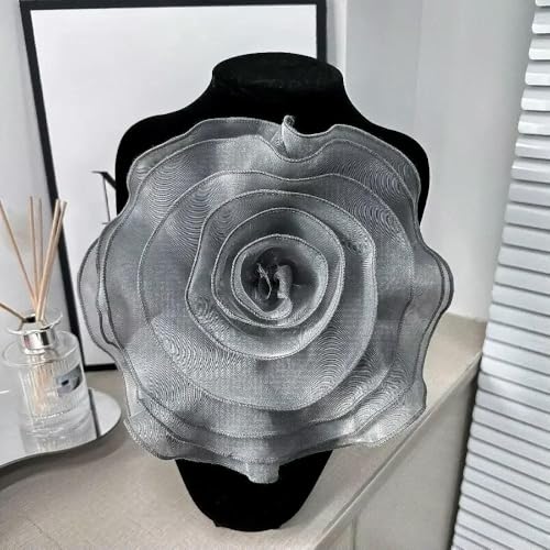 2 stücke Handgemachte Rose Blume Patch Kleidung Kleid Hals Dekoration Künstliche Blume Corsage 3D Organza DIY Nähen Applique Brust von DFLINGA