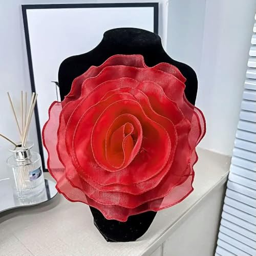 2 stücke Handgemachte Rose Blume Patch Kleidung Kleid Hals Dekoration Künstliche Blume Corsage 3D Organza DIY Nähen Applique Brust von DFLINGA