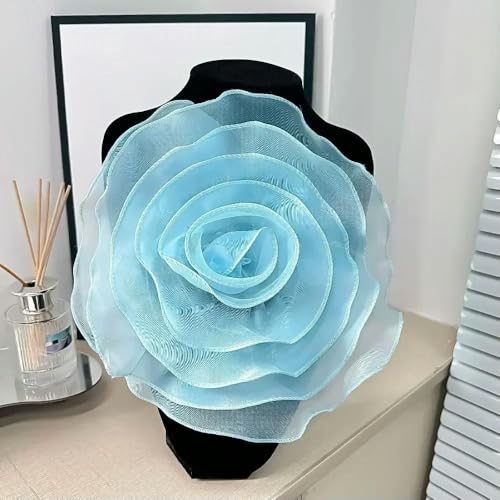 2 stücke Handgemachte Rose Blume Patch Kleidung Kleid Hals Dekoration Künstliche Blume Corsage 3D Organza DIY Nähen Applique Brust von DFLINGA