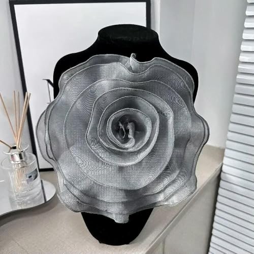 2 stücke Handgemachte Rose Blume Patch Kleidung Kleid Hals Dekoration Künstliche Blume Corsage 3D Organza DIY Nähen Applique Brust von DFLINGA
