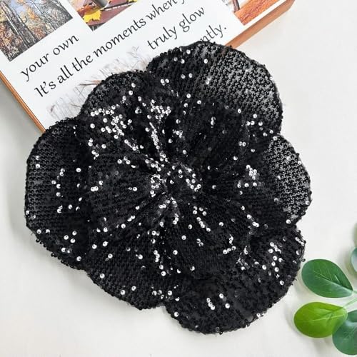 3D-Blumenform-Patch, große DIY-Brustblume, handgefertigt, funkelnde Paillettenstoffe, Applikationen für Kleidung von DFLINGA