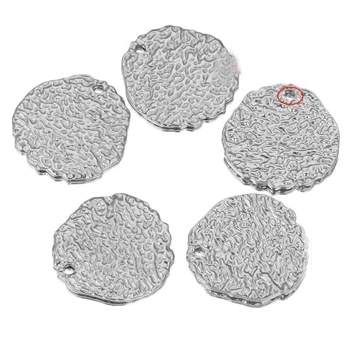 5 Stück Edelstahl Herz für Schmuck geprägt vergoldet rund Ohrringe Herstellung Zubehör Charm Verbinder DIY Erkenntnisse von DFLINGA