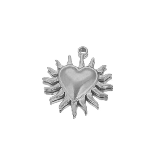 5 Stück Edelstahl-Herzen für Schmuck, Vintage-Anschlüsse, Ohrringe, Herstellung von Zubehör für DIY-Schmucksuche von DFLINGA