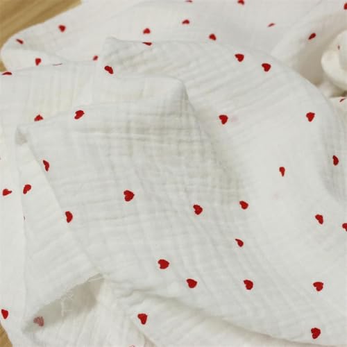 DFLINGA 135x50/100/200cm Doppelgaze Schöne Herz Baby Baumwollstoff, Schlafkleidung Bettwäsche Tuch DFLINGA 135x50/100/200cm Doppelgaze Schöne Herz Baby Baumwollstoff, Schlafkleidung Bettwäsche Tuch von DFLINGA