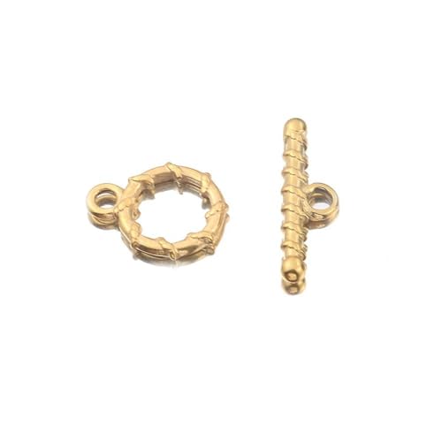 DFLINGA 4 Sets Goldfarbene Knebelverschluss-Verbindungsstücke aus Edelstahl für Befestigungselemente, Armbänder, Halsketten, klobige Verschlüsse, DIY-Schmuckherstellungsset DFLINGA 4 Sets Goldfarbene Knebelverschluss-Verbindungsstücke aus Edelstahl für Befestigungselemente, Armbänder, Halsketten, klobige Verschlüsse, DIY-Schmuckherstellungsset von DFLINGA