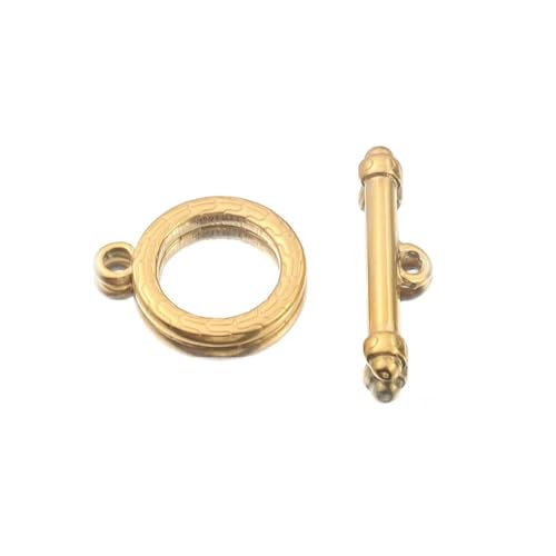 DFLINGA 4 Sets Goldfarbene Knebelverschluss-Verbindungsstücke aus Edelstahl für Befestigungselemente, Armbänder, Halsketten, klobige Verschlüsse, DIY-Schmuckherstellungsset DFLINGA 4 Sets Goldfarbene Knebelverschluss-Verbindungsstücke aus Edelstahl für Befestigungselemente, Armbänder, Halsketten, klobige Verschlüsse, DIY-Schmuckherstellungsset von DFLINGA
