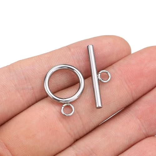 DFLINGA 5 Sets Verschlüsse aus Edelstahl, vergoldet, Knebelverschluss-Verbindungsstücke für DIY-Armbänder, Halsketten, Schmuckherstellung DFLINGA 5 Sets Verschlüsse aus Edelstahl, vergoldet, Knebelverschluss-Verbindungsstücke für DIY-Armbänder, Halsketten, Schmuckherstellung von DFLINGA