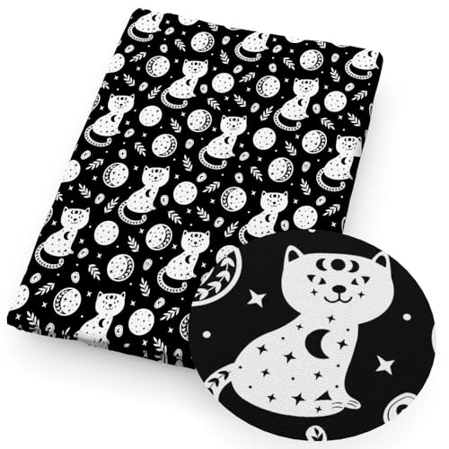 DFLINGA 50 * 145 cm Horror Augapfel Halloween Crazy Cat Polyester-Baumwollgewebe für Gewebe Nähen Quiltstoffe Handarbeitsmaterial DFLINGA 50 * 145 cm Horror Augapfel Halloween Crazy Cat Polyester-Baumwollgewebe für Gewebe Nähen Quiltstoffe Handarbeitsmaterial von DFLINGA