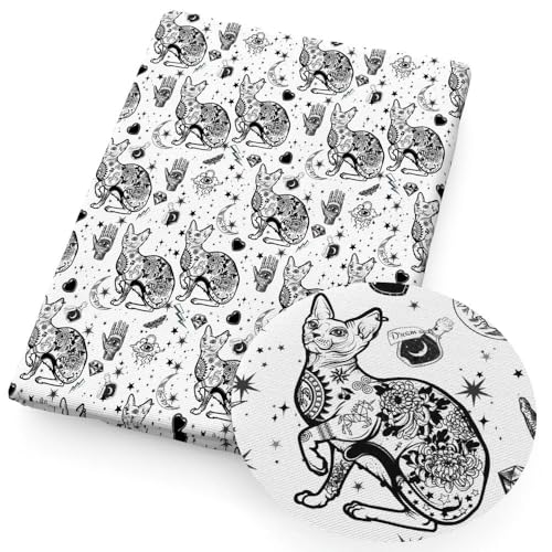 DFLINGA 50 * 145 cm Horror Augapfel Halloween Crazy Cat Polyester-Baumwollgewebe für Gewebe Nähen Quiltstoffe Handarbeitsmaterial DFLINGA 50 * 145 cm Horror Augapfel Halloween Crazy Cat Polyester-Baumwollgewebe für Gewebe Nähen Quiltstoffe Handarbeitsmaterial von DFLINGA