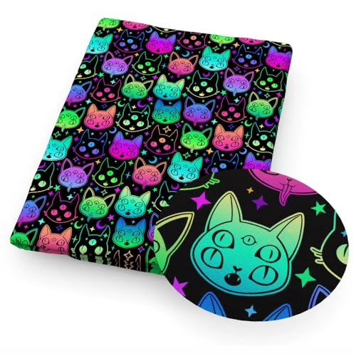 DFLINGA 50 * 145 cm Horror Augapfel Halloween Crazy Cat Polyester-Baumwollgewebe für Gewebe Nähen Quiltstoffe Handarbeitsmaterial DFLINGA 50 * 145 cm Horror Augapfel Halloween Crazy Cat Polyester-Baumwollgewebe für Gewebe Nähen Quiltstoffe Handarbeitsmaterial von DFLINGA