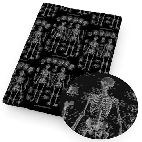 DFLINGA 50 * 145 cm Schwarz Halloween Schädel Polyester Baumwolle Stoff Tissue Nähen Quilten Stoffe Hand DIY Vorhang Tuch von DFLINGA