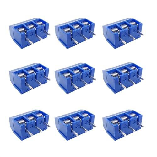 5–20 Stück KF301 3-poliger 5,0 mm gerader Stift PCB-Schraubklemmenblock-Anschluss KF301-5.0-3P-Klemmen blau (Color : 10Pcs) von DFPFJWJK