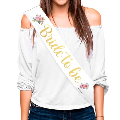 DFPRIME Schärpe für Junggesellinnenabschied, elegant und lustig, aus weißem Satin, 2 m, Accessoire für Junggesellinnenabschied von DFPRIME