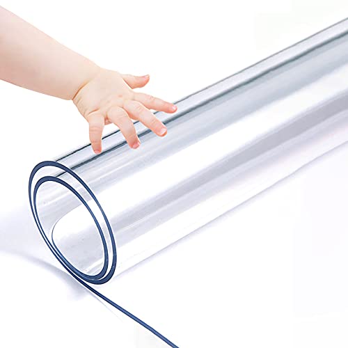 DFREW Klare Tischdecke Protector,Transparent PVC Tischdecke, Anti-Hot Tischmatte Transparente Tischdecken Für Bürocomputer Schreibtisch Sofa Tisch Esstisch DFREW Klare Tischdecke Protector,Transparent PVC Tischdecke, Anti-Hot Tischmatte Transparente Tischdecken Für Bürocomputer Schreibtisch Sofa Tisch Esstisch von DFREW