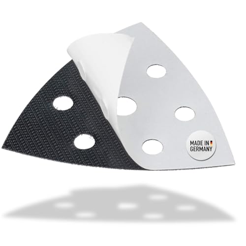 DFS Ersatzklett für Deltaschleifer Schleifplatte 93x93x93 mm 6-Loch, Klett-Ersatz-Dreieck selbstklebend für Schleifpapier Dreieckschleifer DFS Ersatzklett für Deltaschleifer Schleifplatte 93x93x93 mm 6-Loch, Klett-Ersatz-Dreieck selbstklebend für Schleifpapier Dreieckschleifer von DFS