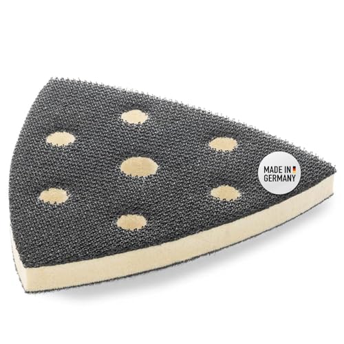 DFS Schleifplatte für Deltaschleifer extra hart 93x93x93 mm 6-Loch, für Schleifpapier Dreieckschleifer, Multitool DFS Schleifplatte für Deltaschleifer extra hart 93x93x93 mm 6-Loch, für Schleifpapier Dreieckschleifer, Multitool von DFS