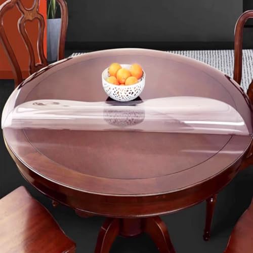 DG Catiee Runde PVC-Tischdecke, transparenter Tischschutz, transparent, dicke Tischsets, wasserdicht, rutschfest, Tischmöbelschutz (40 cm, 1 mm (transparent) von DG Catiee