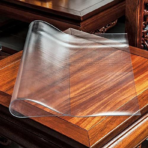 DG Catiee Transparente Tischabdeckung, rechteckige, durchscheinende, matte PVC-Tischdecke, wasserdichte Kunststoff-Schreibtischunterlagen, abwischbare Tischmatte (40 x 60 cm, matt 1,0 mm) von DG Catiee