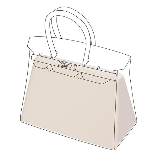 DGAZ Satin Taschen Kissen, Taschen Shaper Einsatz für Birkin 20/25/30/35/40/45/50 Taschen, Memory Schaum Taschenormer Einsatz, Behalten Sie die Form der Tasche (Craie, BK35) von DGAZ