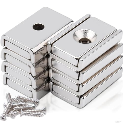 8 Stück Rechteckig Magnete Stark Mit Loch, 20 x 13.5 x 5mm Neodym Magnet Extra Starke Magnete zum Anschrauben, Magneten Starker Halt, für Whiteboard, Magnettafel, Kleine Magnete zum Basteln 【8Stück】 8 Stück Rechteckig Magnete Stark Mit Loch, 20 x 13.5 x 5mm Neodym Magnet Extra Starke Magnete zum Anschrauben, Magneten Starker Halt, für Whiteboard, Magnettafel, Kleine Magnete zum Basteln 【8Stück】 von DGDUBRB
