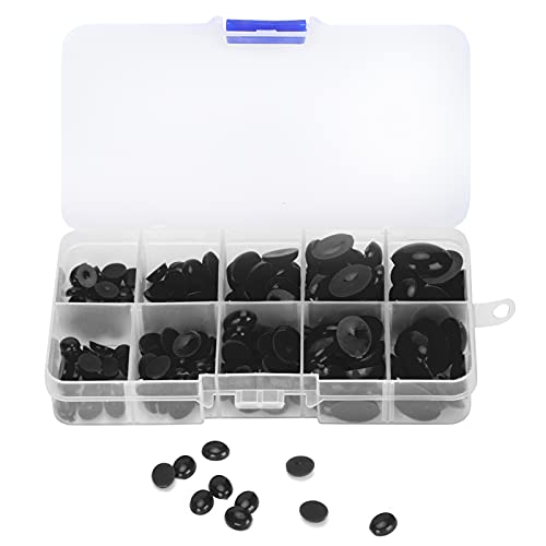 180pcs Plastikaugen Nasen Oval Flat Puppe Teddybär Stofftiere DIY Accessoires Kit Aufbewahrungsbox (180 Stück in einer Schachtel (schwarz))) von DGLDCSHUAI