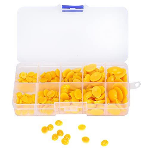 180pcs Plastikaugen Nasen Oval Flat Puppe Teddybär Stofftiere DIY Accessoires Kit Aufbewahrungsbox (180 Stück pro Schachtel (gelb)) von DGLDCSHUAI