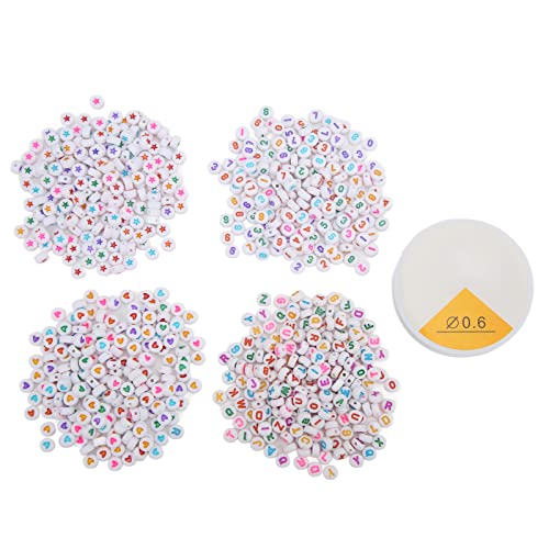 Bunte Buchstaben Perlen runden Alphabet Englische Buchstabe Schmuck Liebesstars für DIY -Design und Handwerk von DGLDCSHUAI