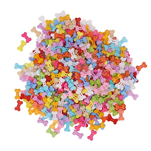 Hundeknochenknöpfe leuchtende Farben Haltbarer Kunststoff 1000 Stück Handwerk DIY -Nähen -Strick -Scrapbooking von DGLDCSHUAI