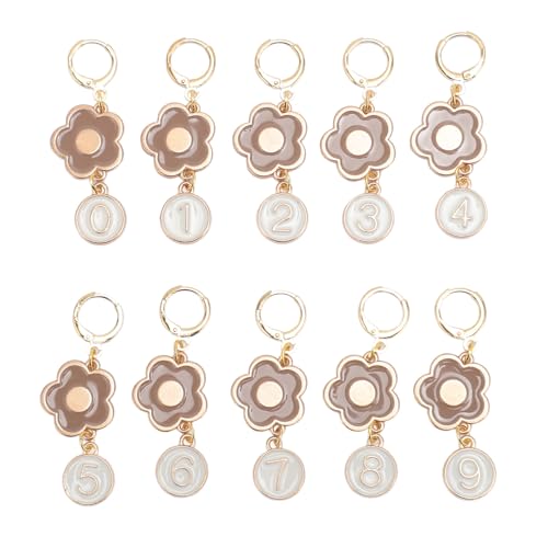 Metallhäutstichmarkierungen 0 bis 9 Ausnehmbare süße Sperrenstichmarkierungen für Stricken Schmuck Herstellung Haushalt von DGLDCSHUAI