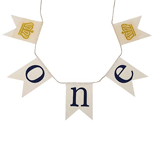 Mode Heck geformte Leinenhänge -Flaggen Jute Banner Bunting romantische Dekorationen für Geburtstage, Hochzeiten (Kronenblau Brief) von DGLDCSHUAI