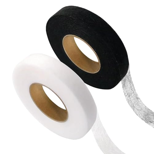 DGMI 2 Pack Saumband zum Aufbügeln Waschfest, Bügelband Aufbügeln Gardinen, 64 Meter/Rolle Bügelband für Vorhänge Breite, Gardinen Kürzen Ohne Nähen Klebeband, Saumband zum Aufbügeln, Hosen, Kleidung von DGMI