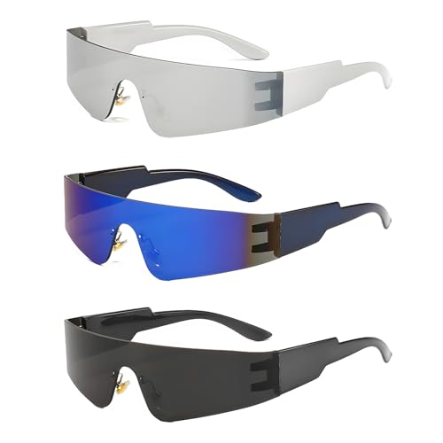 DGMI Futuristische Sonnenbrille, Schnelle Brille Rave, Rave Brille, Sonnenbrille Partybrille Alien, Futuristische Verspiegelte Sonnenbrille, Partybrille, Cosplay Kostüm Zubehör DGMI Futuristische Sonnenbrille, Schnelle Brille Rave, Rave Brille, Sonnenbrille Partybrille Alien, Futuristische Verspiegelte Sonnenbrille, Partybrille, Cosplay Kostüm Zubehör von DGMI