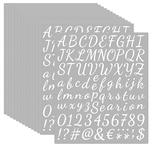 14 Blätter Buchstaben Aufkleber Selbstklebende Vinyl,Weiße Klebebuchstaben Selbstklebend,Wetterfest Alphabet Aufkleber,Nummern Buchstaben Sticker für Postfach,Schilder,Adressnummer,DIY Scrapbooking von DGN