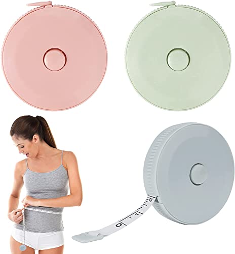 3 Stück einziehbares Maßband, Körpermaß, weiches Maßband, Stoffhandwerk, doppelseitiges Maßband, 150 cm Maßband, Maßband für Taillenmaß, Nähen, Schneidern, Stofflineal 3 Stück einziehbares Maßband, Körpermaß, weiches Maßband, Stoffhandwerk, doppelseitiges Maßband, 150 cm Maßband, Maßband für Taillenmaß, Nähen, Schneidern, Stofflineal von DGN