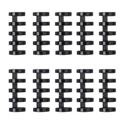 Bindegeräte 5 Löcher Kreise Ringbindungsring für Lose-Blatt-Notebook-Binder Album Scrapbook Paper-Dateien Spiralbindung Clips Bindegerät(Black 10PCS) von DGOINGPI