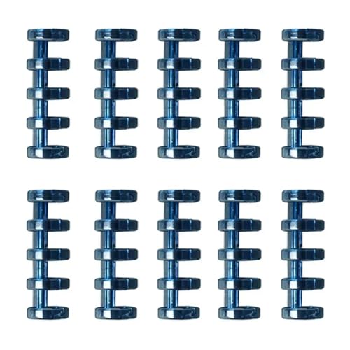Bindegeräte 5 Löcher Kreise Ringbindungsring für Lose-Blatt-Notebook-Binder Album Scrapbook Paper-Dateien Spiralbindung Clips Bindegerät(Blue 10PCS) von DGOINGPI