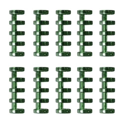 Bindegeräte 5 Löcher Kreise Ringbindungsring für Lose-Blatt-Notebook-Binder Album Scrapbook Paper-Dateien Spiralbindung Clips Bindegerät(Green 10PCS) von DGOINGPI