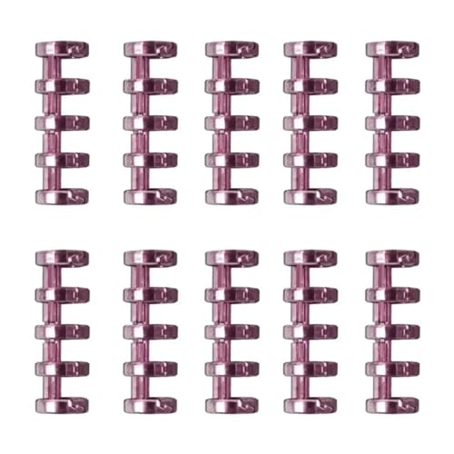 Bindegeräte 5 Löcher Kreise Ringbindungsring für Lose-Blatt-Notebook-Binder Album Scrapbook Paper-Dateien Spiralbindung Clips Bindegerät(Purple 10PCS) von DGOINGPI