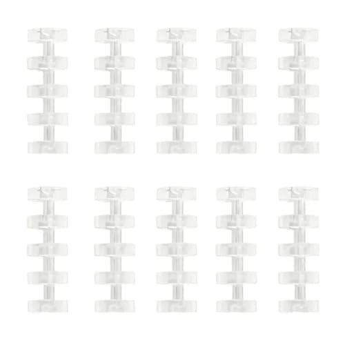 Bindegeräte 5 Löcher Kreise Ringbindungsring für Lose-Blatt-Notebook-Binder Album Scrapbook Paper-Dateien Spiralbindung Clips Bindegerät(Transparent 10) von DGOINGPI