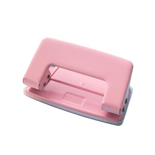 Bindegeräte Mini 2-Loch-Stanzmaschine DIY Loch Stanzerkennungsbuch Page Stitcher Büro Stationerie Macaron Farbe Bindegerät(Pink) von DGOINGPI