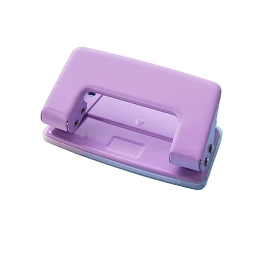 Bindegeräte Mini 2-Loch-Stanzmaschine DIY Loch Stanzerkennungsbuch Page Stitcher Büro Stationerie Macaron Farbe Bindegerät(Purple) von DGOINGPI