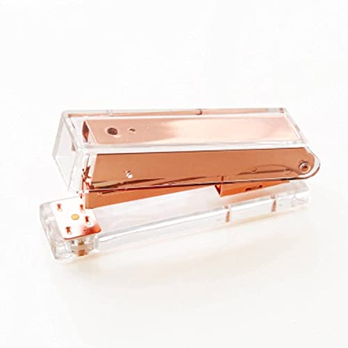 Büroheftgerät Tischhefter Mode Metall Acrylhefter Rose Gold Gold Manual Hefter 24/6 26/6 Fügen Sie 1000 STÜCKE Heftklammern ein(Rose Gold Stapler) von DGSYUAN