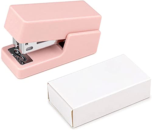 Büroheftgerät Tischhefter Solide Farbhefter Hefter 12 Blatt Kapazitätsleiter Rettung Hefter Set Schulbüro Lieferungen(Pink) von DGSYUAN