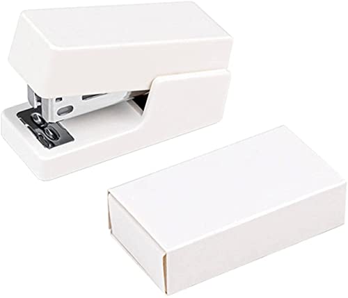 Büroheftgerät Tischhefter Solide Farbhefter Hefter 12 Blatt Kapazitätsleiter Rettung Hefter Set Schulbüro Lieferungen(White) von DGSYUAN