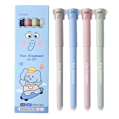 DGTSYAL Radierbare Stifte Bundle-Radierbarer Kugelschreiber Cartoon Stift Radierbar 4 Erasable Pen Löschbaren Gelstiften für Kinder Studenten Schule Büro Einhorn von DGTSYAL