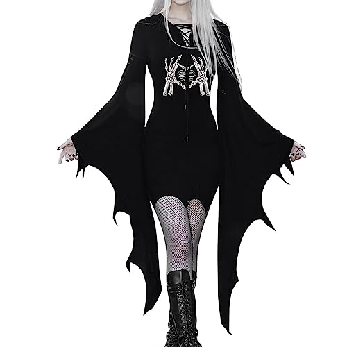 DGZTWLL Damen Renaissance Mittelalter Kostüme Sexy Bodycon Gothic Kleider für Frauen Cosplay Kostüm Gothic Korsett Kleid, A1-Weiß, M von DGZTWLL
